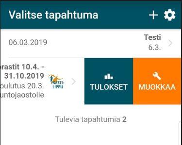 Rastilipun kautta tulevissa tapahtumissa näkyy Rastilippu-ikoni.