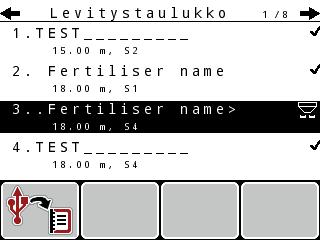 Käyttö, QUANTRON-A.6.11 Levitystaulukko Tässä valikossa voidaan luoda ja hallinnoida levitystaulukoita.