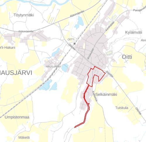 vuorovaikutusmenettelyistä sekä kaavan vaikutusten arvioinnista. 1. Sijainti ja nykytilanne Kaava-alueen sijainti vasemmalla ja alustava rajaus kartalla oikealla.