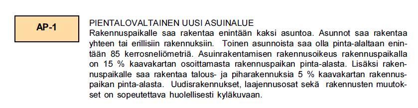 asuinalueelle (AP-1). Kuva 2. Ote osayleiskaavasta.