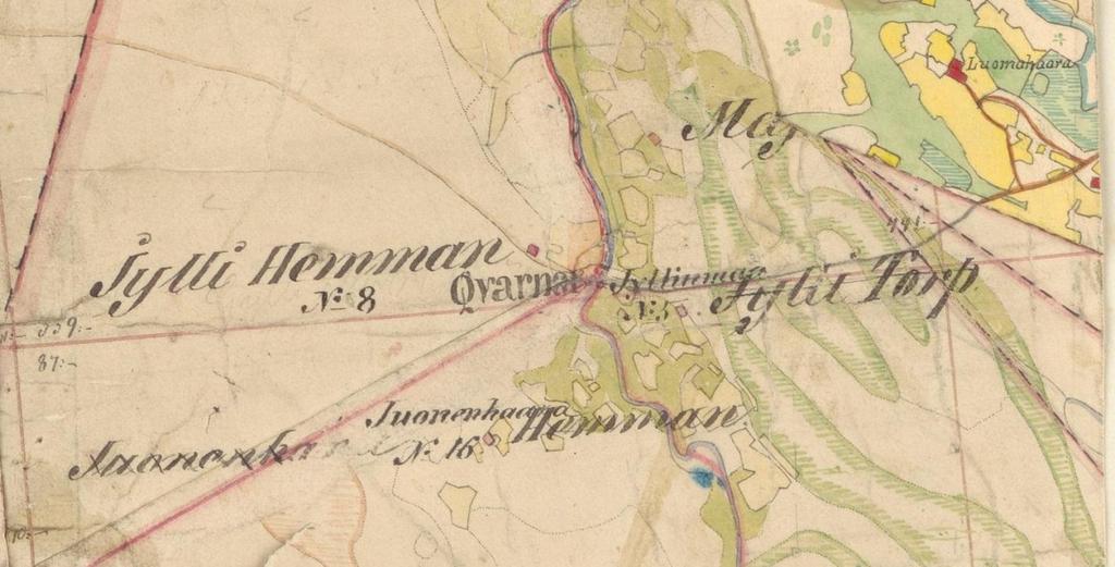 8 OIte Pitäjänkartasta 1840 l.