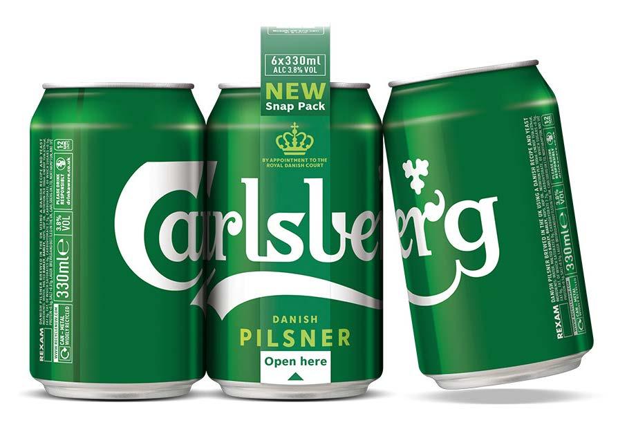 14 Carlsberg lanseerasi vuonna 2018 Snap Pack -pakkausratkaisun vähentääkseen muovin käyttöä monipakkauksissa jopa 76 %. Uusi pakkaus hyödyntää innovatiivista muoviteknologiaa.