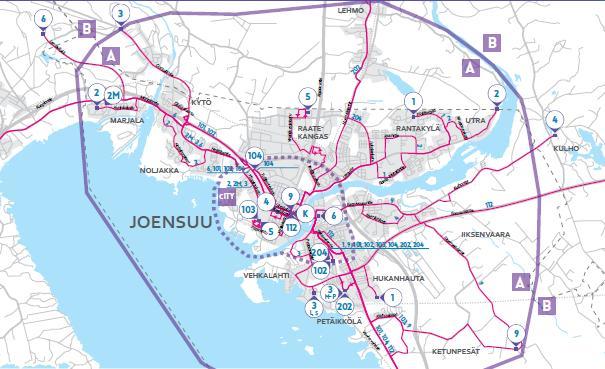 PALVELUTASO KANTAKAUPUNKI: KILPAILUTASO Rantakylä/Utra Noljakka/Marjala Niinivaara/Hukanhauta PALVELUTASO KANTAKAUPUNKI: KESKITASO Karsikko/Kulho