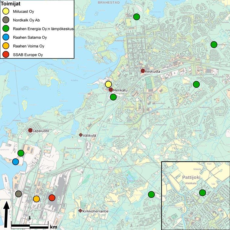 3.3 Toimijat Vuonna 2017 Raahen alueen ilmanlaadun seurantaan osallistui Raahen kaupungin lisäksi yhteensä kuusi toimijaa.
