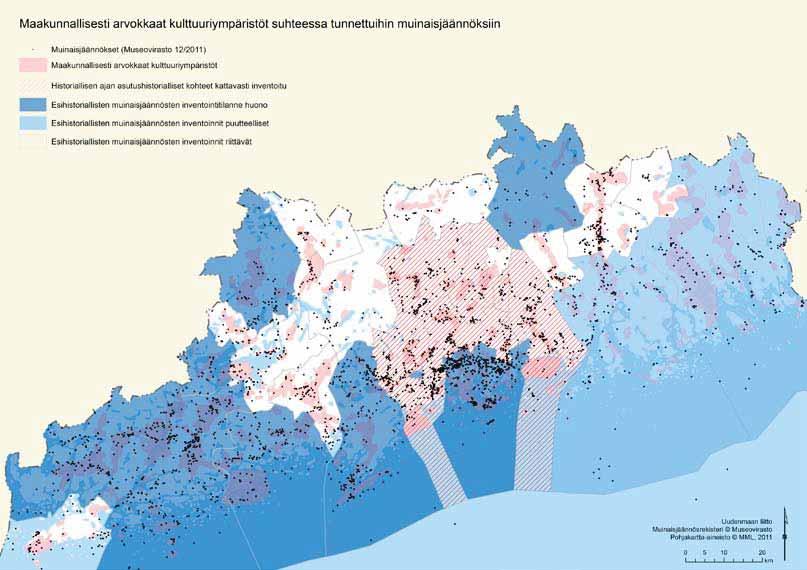 Liite 4: Tiedossa olevat muinaisjäännökset ja inventointien arvioitu