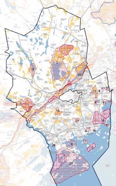 ESPOO Maakunnallisesti arvokas kulttuuriympäristö Valtakunnallisesti merkittävä rakennettu kulttuuriympäristö (RKY) Kuntaraja Valtakunnallisesti arvokas maisemaalue Pelto Taajama 1:200 000 0 2 4 km