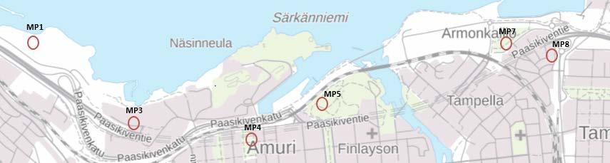 MP5 24.5.2018 13:51-14:06 Mittaaja: TKUM Näsinpuisto [3253, 6823211] Kalibrointi: 24.5.2018, 94dB, OK Hetkellisiä häiriöääniä Näsinpuistosta ja Särkänniemestä.