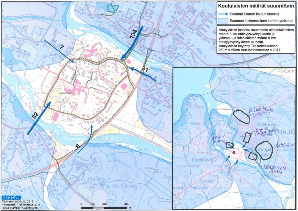 JALANKULKU- JA PYÖRÄILY-YHTEYDET Merkittävin yhteys Vanhatien varressa Myös valtatien varressa yhteys saaressa 20 Kaavoissa on esitetty valtatielle uusia alikulkuja valtatien itäpuolen maankäytön