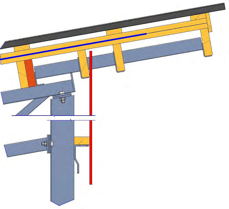 Ruoteet tulee asentaa aina orsien kohdalle. Kuvassa ruode 32x100 k/k 600 (lumi 2,0KN/m²), rimat 32x50 k/k 900.