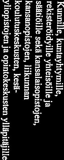 Tällä päätöksellä myönnettyä valtionosuuttalrahoitusta yksityiskohtaisesti avaavat laskelmat VOS ja CL (clearing) löytyvät saajittain