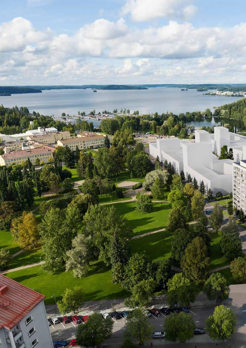 Kaupunkikoteja järvimaiseman kupeesta Kartanonherra kohoaa ahden vanhan linja-autoaseman viereen.