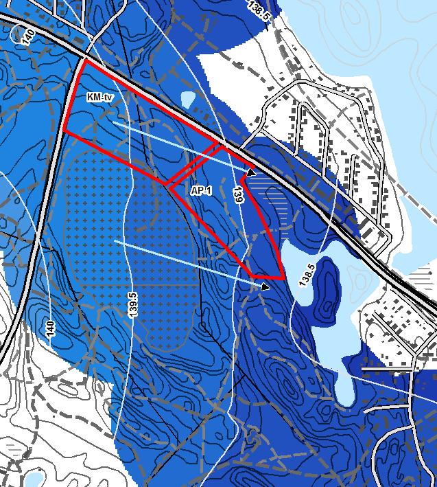 GEOLOGIAN TUTKIMUSKESKUS Tutkimusraportti 8 3 TUTKIMUSALUEEN POHJAVESIOLOSUHTEET Vallitseva pohjavesipinta on Kankaalan alueella tasolla +139 - +140 m mpy (N2000).