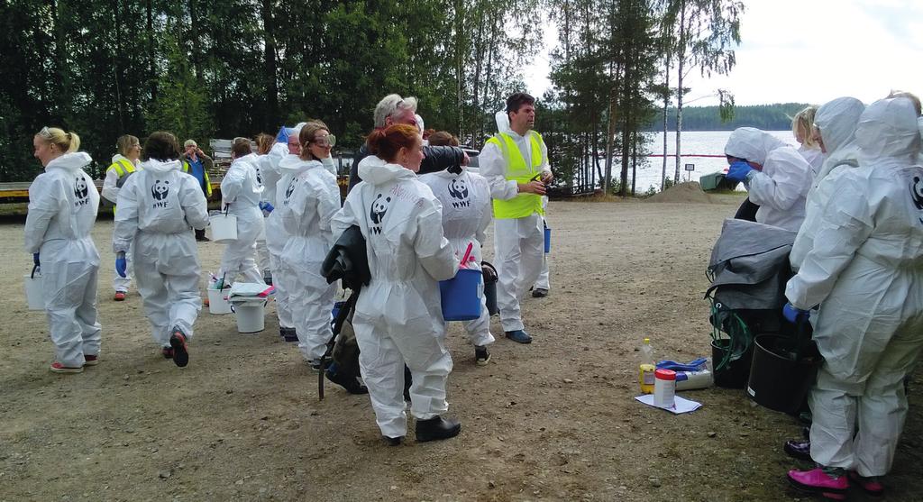 5. Harjoitus Hankkeessa luodun toimintamallin testaamiseksi vapaaehtoisjärjestöt harjoittelivat öljyntorjuntaa yhdessä Etelä-Savon pelastuslaitoksen kanssa. 5.9.