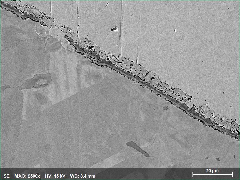 accelerating the removal of coating layer. The Nimonic breaks in small fragments, as described by Westman [Andersson. 2002].