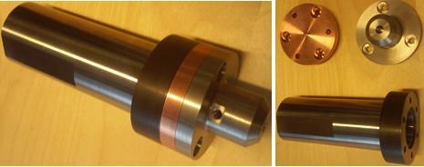 cooling liquid. The shoulder is made of Densimet D76, which same material as in existing shoulder. For quick extraction of probe the shoulder is clamped with only three bolts.