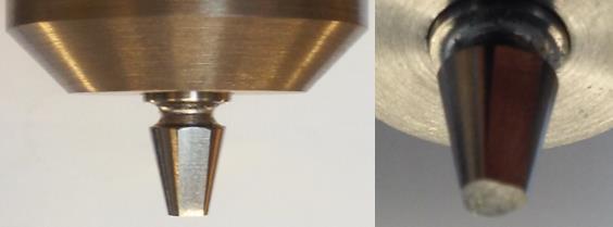 For good heat conduction the middle peace is made of copper. Figure 57. The tool for the experimental fatigue test.