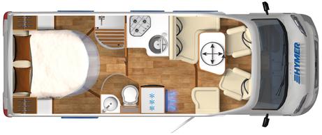 900,- Mitat 699x235 Vuodepaikat 2 + 3 (SA) HYMER Tramp