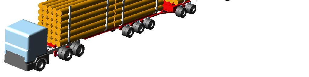 keskiakseliperävaunujen osakokoonpanoista. Adams -malleissa yksinkertaistuksia ovat: Ajoneuvojen rungot on korvattu jäykillä kappaleilla, ts.