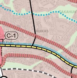 Samoin siihen sisältyy virkistys-, puisto- ja erityisalueita sekä pääväyliä pienempiä liikennealueita. Ote maakuntakaavasta 1.2.