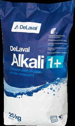 Erinomaisesta pesutehostaan huolimatta, Alkali 1 + ei kuluta lypsylaitteiston kumiosia.