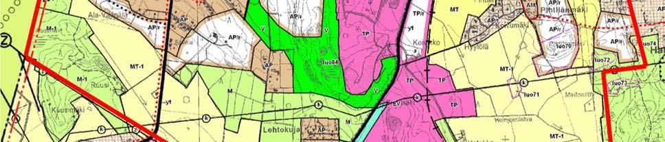 Lankilantien varteen, Lehtokujan ja Pihtilänmäen alueille on kaavassa osoitettu pientalovaltaiset asuntoalueet tai reservialueet (AP, AP/r, AP/t).