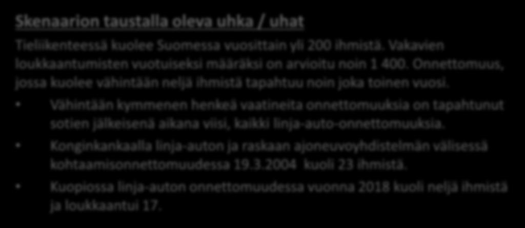 31.10.2018 /KAS ELY VAKAVA MAANTIELIIKENTEEN ONNETTOMUUS Tieliikenteessä kuolee Suomessa vuosittain yli 200 ihmistä. Vakavien loukkaantumisten vuotuiseksi määräksi on arvioitu noin 1 400.