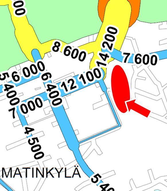 6 Kuva. Keskimääräinen arkivuorokausiliikenne.