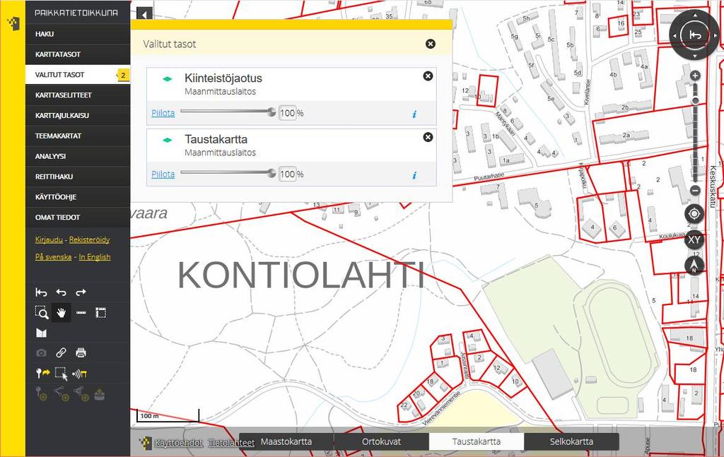 19 avoinna ainoastaan kirjautuneille käyttäjille, jotka ovat hakeneet palveluiden käyttöoikeuden Maanmittauslaitokselta. 3.