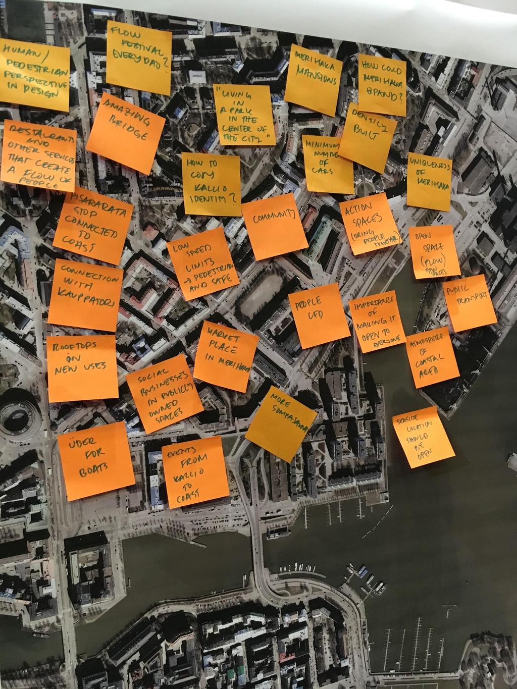 Urban/Planning Kolmannessa vaiheessa työpajan osallistujat pohtivat hyvän elämän edellytyksiä, alueen integroitumista muuhun kaupunkiin ja palveluita alueella.