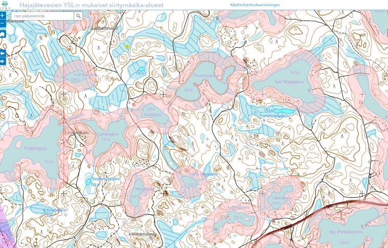 Työkaluja 100m määrittelyyn - Ranta-alueet paikkatietona Karttatasot on muodostettu puskuroimalla Maanmittauslaitoksen maastotietokannan (2017) aluemaisia jokia, merta ja järviä (>= 1 ha) sekä SYKEn