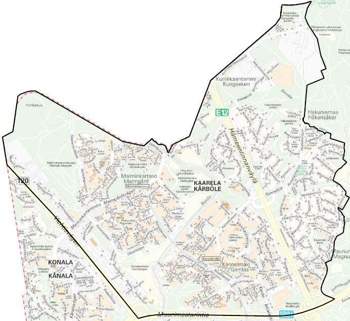 Kaarelan luonnonhoitosuunnitela uosille 2008 2017 3. SUUNNITELMA-ALUE Kaarelan aluesuunnitelan n. 990 ha kokonaisalueesta on luonnonhoidon suunnittelun piirissä hiean runsas neljäsosa eli n. 252 ha.
