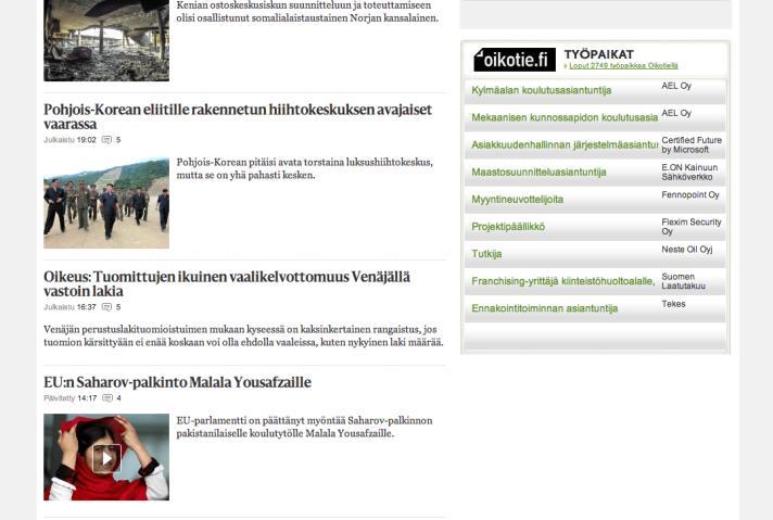 Erikseen sovittavat/ veloitettavat Oikotie Avainpaikat