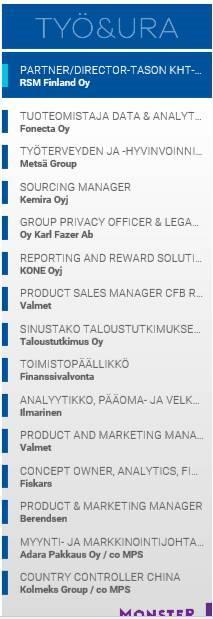 0%)/ viikko / Media Korostettu pohja, ylin sijainti listassa, näkyvyys kiinteä (vain väri vaihtuu per media, ts.