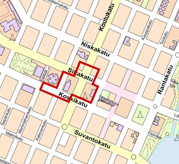 HANKEKORTTI Sivu 1 / 2 TAIDEMUSEO 178 K A U P U N K I R A K E N N E P A L V E L U T.1.201 Kohteen sijainti kartalla Hankkeen tarkoitus Kaavamuutoksen tavoitteena on, että Koulukadun ja Siltakadun risteykseen voidaan rakentaa kiertoliittymä.
