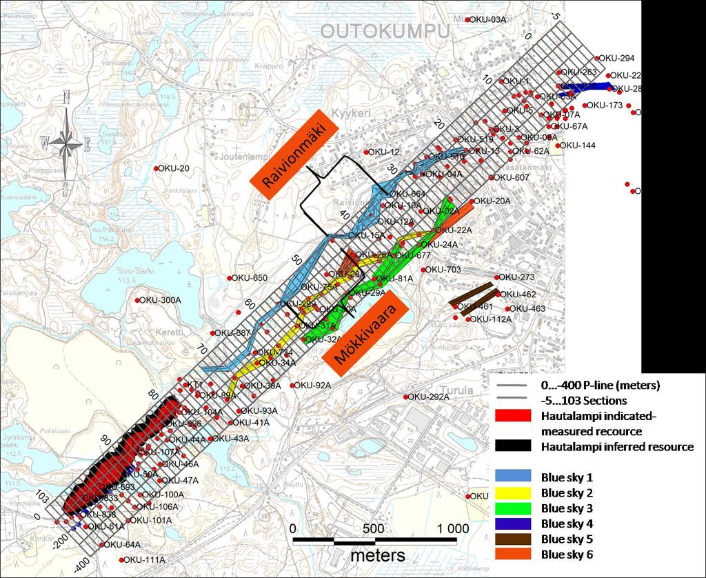 identifioitu 5,4 Mt lisämineralisaatiota