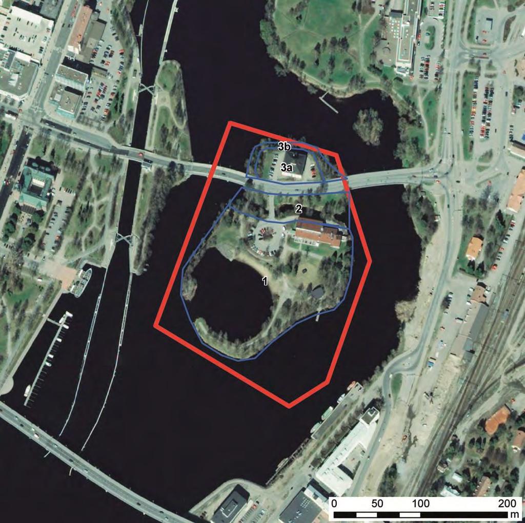 10 3.2 Ilosaaren kasvillisuus osa-alueittain Kuva 3-9. Ilosaaren kasvillisuustarkastelun osa-alueet.