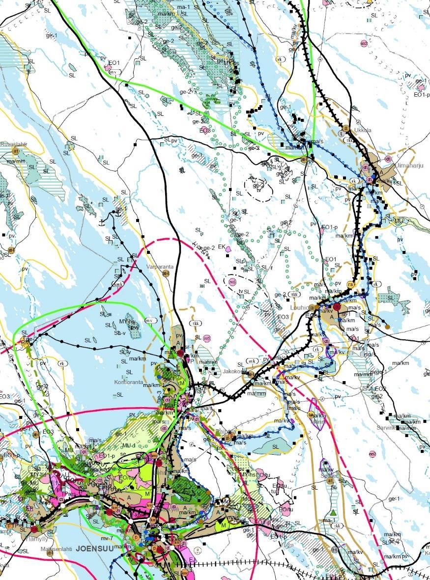 Poimintoja maakuntakaavasta Kontiolahdella: RANTOJEN KEHITTÄMISEN KOHDEALUE (rk, rk-1): 1.