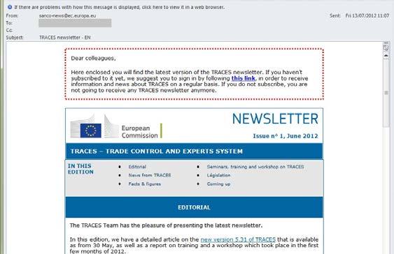 I.5.7. Traces-uutispäivitykset I.5.7.1.