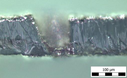35 Table 14: Cross sections of vias after printing process.
