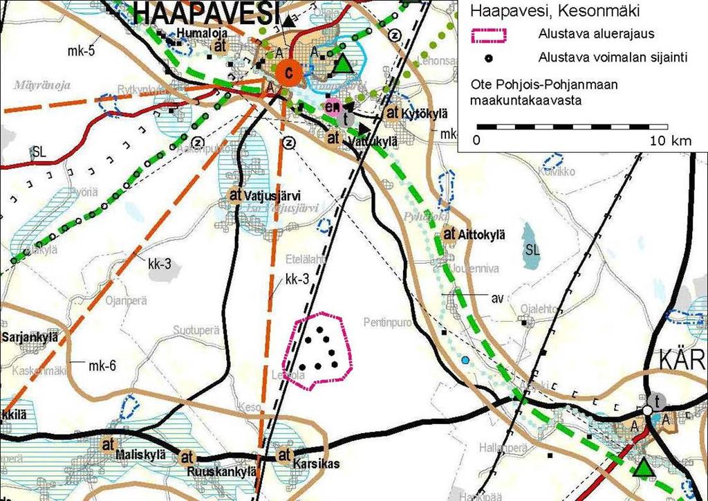 Turvataan valtakunnallisen energiahulln kannalta merkittävien vimajhtjen ja kaukkuljettamiseen tarvittavien kaasuputkien linjaukset ja niiden tteuttamismahdllisuudet.