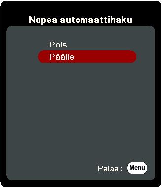 Tulolähteen valitseminen Projektori voidaan liittää useaan eri laitteeseen samanaikaisesti. Se voi kuitenkin näyttää yhden kokonaisen näytön yhdellä kertaa.