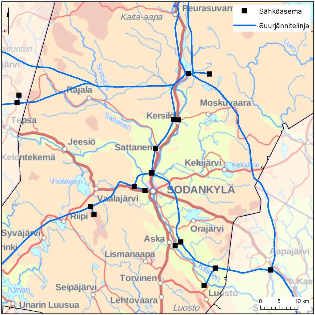 11 Petäjäskoski Valajaskoski Isoniemi Vajukoski vuonna 2011, joka on pituudeltaan 240 kilometriä. Samalla rakennettiin uusi 220/110 kv muuntoasema Isoniemeen, Kittilän Kaukosen kylään.