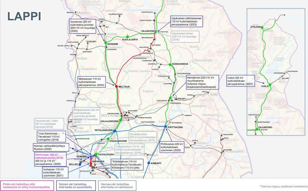 12 Kuva 3-7. Kantaverkon kehittämissuunnitelma 2017-2027 (Lähde: Fingrid Oyj). 4.