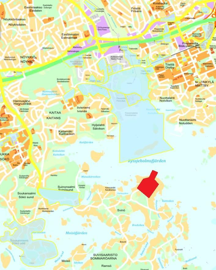 2 1 YLEISTÄ 1.1 Johdanto Espoon kaupunki on laatimassa Skatanniityn alueelle asemakaavaa, joka mahdollistaa pienveneiden talvisäilytyksen ja parantaa alueen nykyisiä toimintoja sekä yhteyksiä.