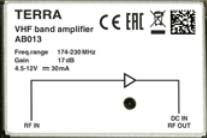 DC 016T+ esivahvistin esimerkki 2 UHF: DC OFF VHF III: DC ON AB 013 / 7540484 VHF III tulosignaali on heikko (signaalitaso antennilta 35 40 dbµv) mutta UHF