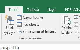 pivottaulukot eivät päivity reaaliaikaisesti tietojen muuttuessa.