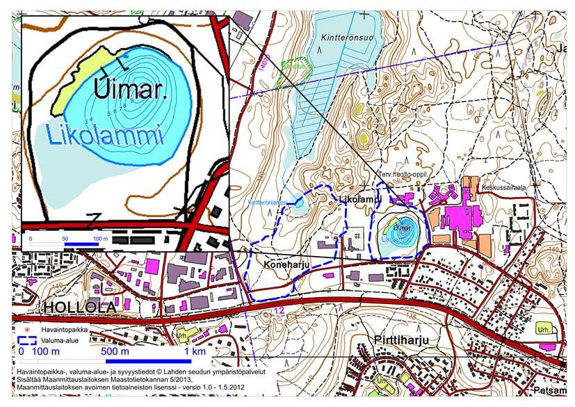 Likolampi Pinta-ala 0,023 km 2 Keskisyvyys 3,8 m Suurin