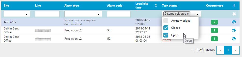 Suodttimen poistminen: 5 Npsut vttvss luetteloss pientä rsti (e). 6 Muihin suodtinkenttiin voit kirjoitt rvon (esim. Alrm code (Hälytyskoodi)).