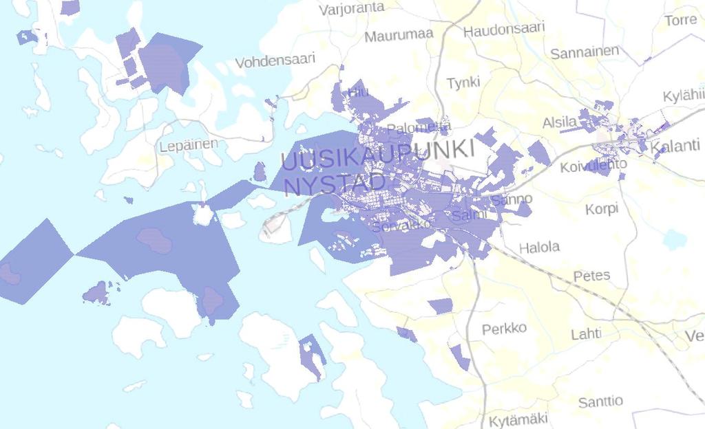 Kaupunki omistaa n. 3000 ha maata, josta n. 290 ha on kaavoitettu asunto- ja teollisuusalueiksi. Katualuetta on n.