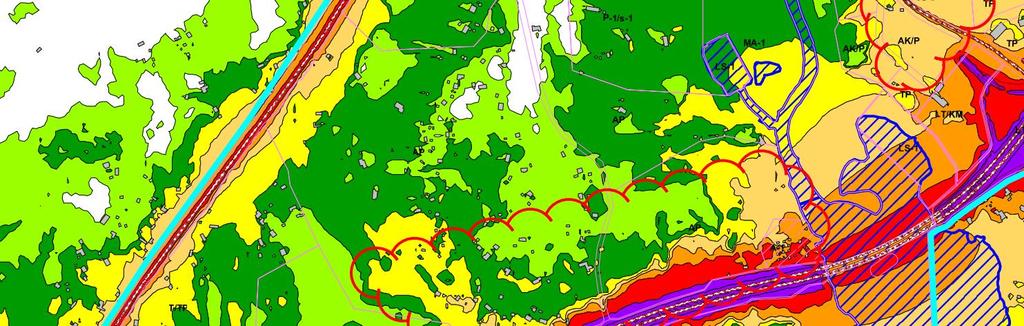 Raportti 8/14 Kuva 3. Päiväajan keskiäänitasot Porvoonväylällä kaava-alueen länsiosassa vuonna 20